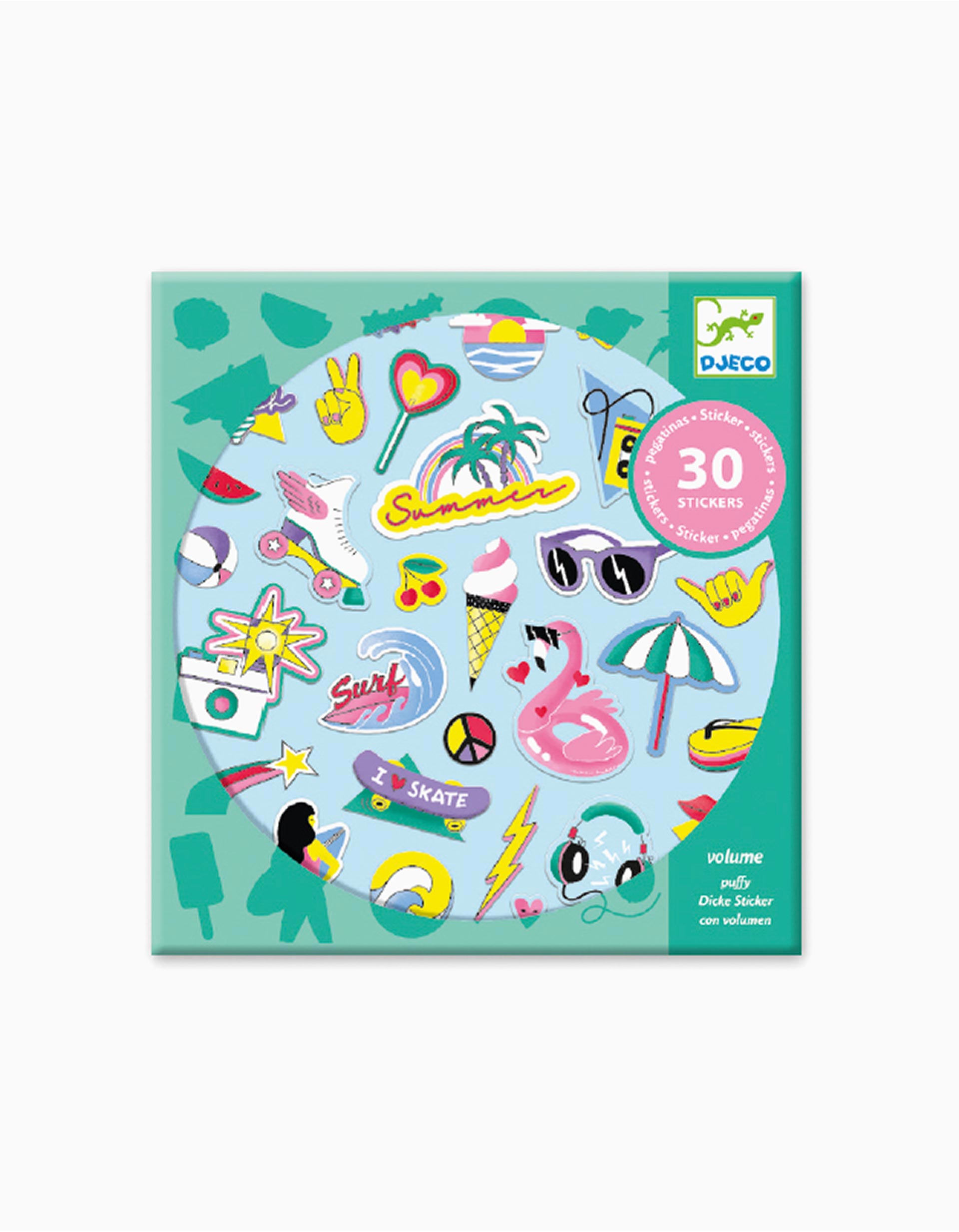 California Puffy Djeco Stickers, 30 pcs
