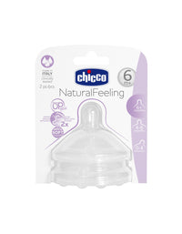 Tetina Silicone Fluxo Rápido 6M+ Chicco 2 Un.