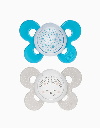 2 Night Glowing Confort Silicone Dummy 16-36M+, Chicco