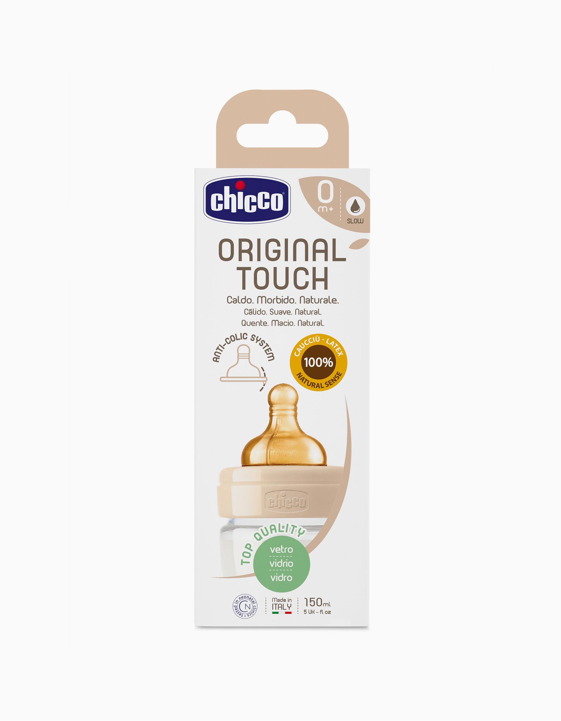 Glass Bottle 150ml, by Chicco, Beige