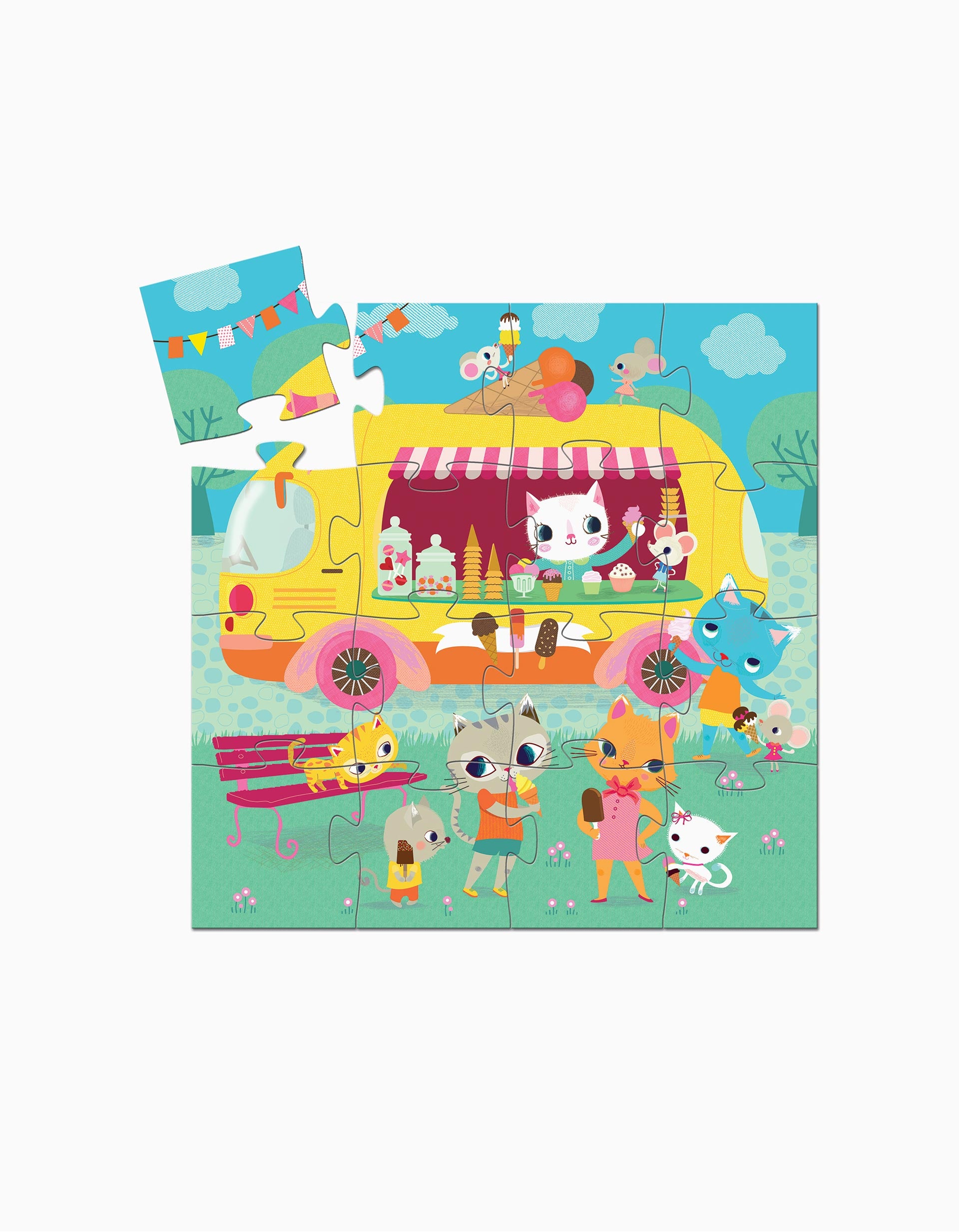 Puzzle - Ice creams 16 pcs Djeco