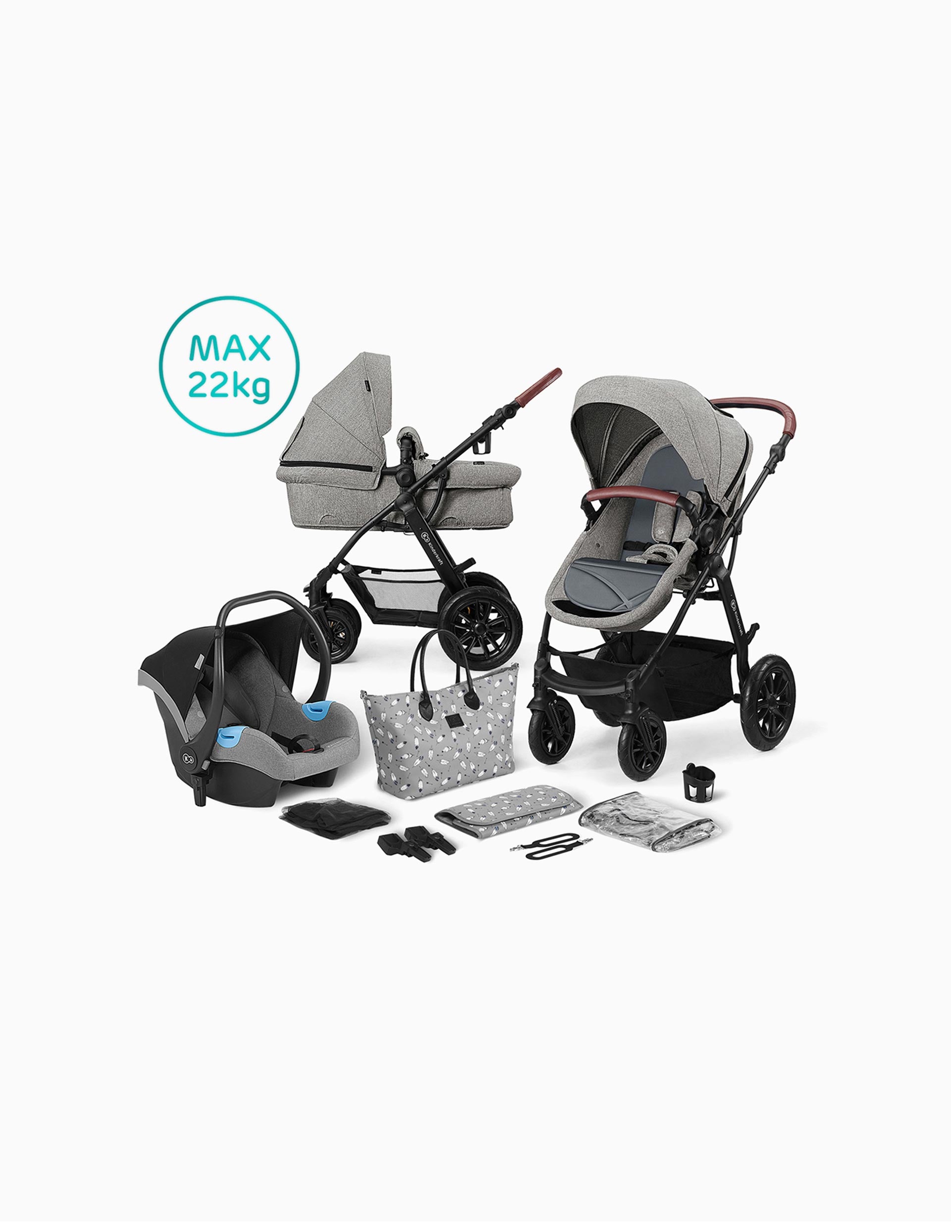 Xmoov Travel System by Kinderkraft, Grey