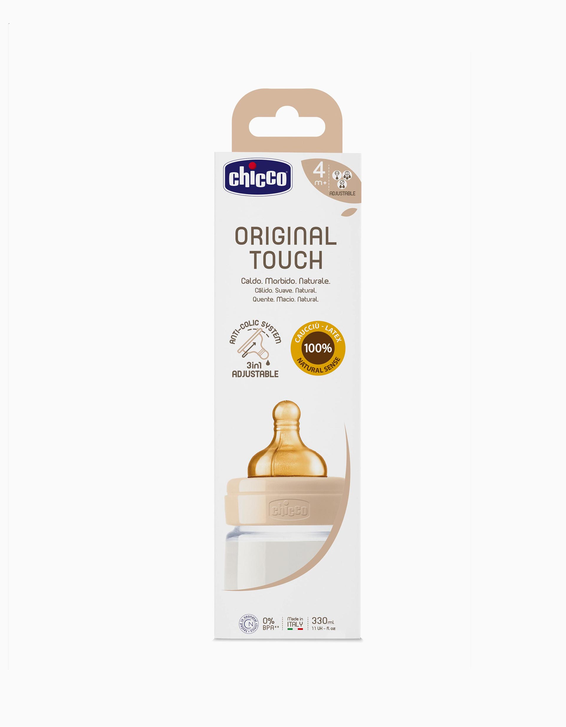 Bottle 330ml CHICCO, Beige