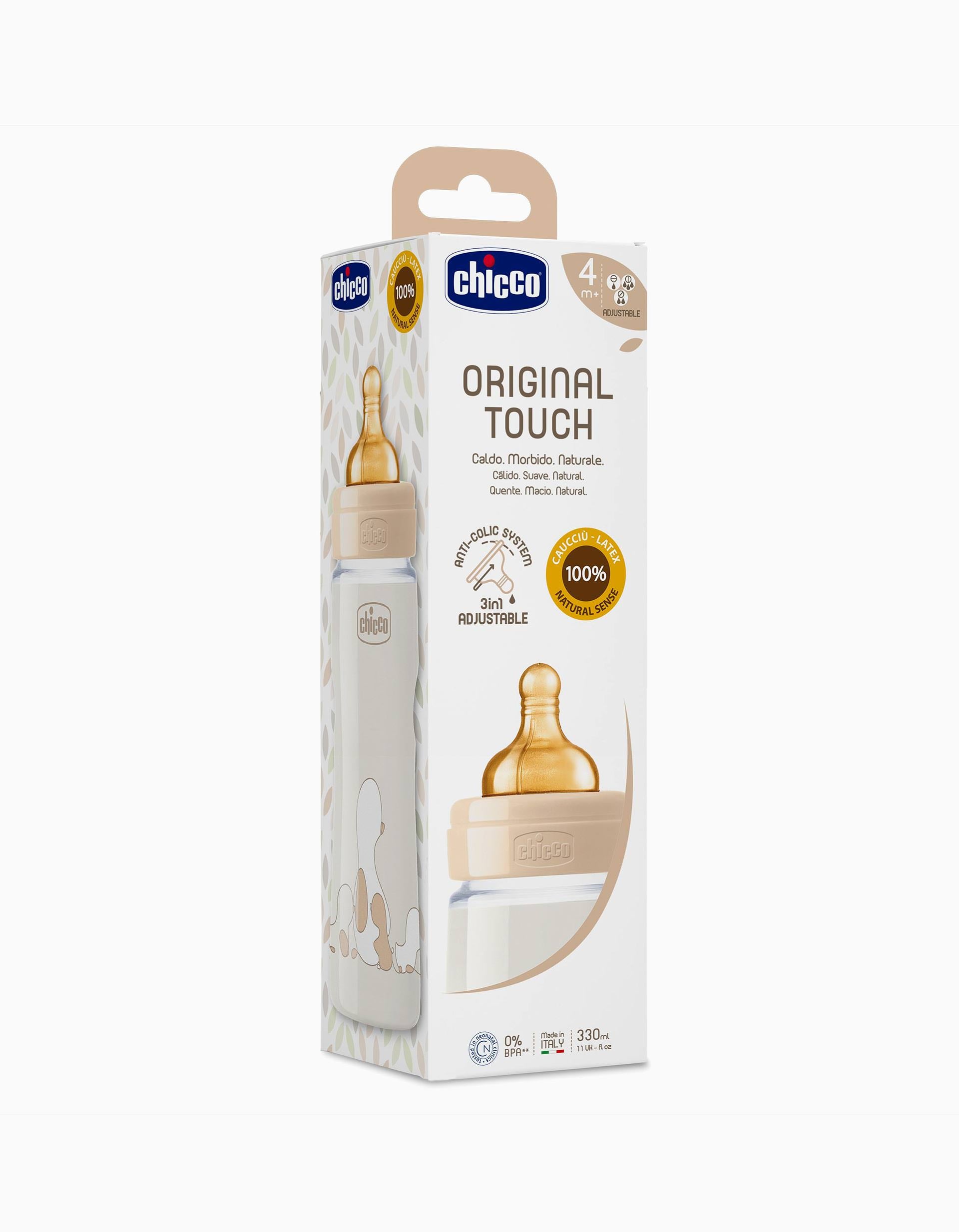 Bottle 330ml CHICCO, Beige