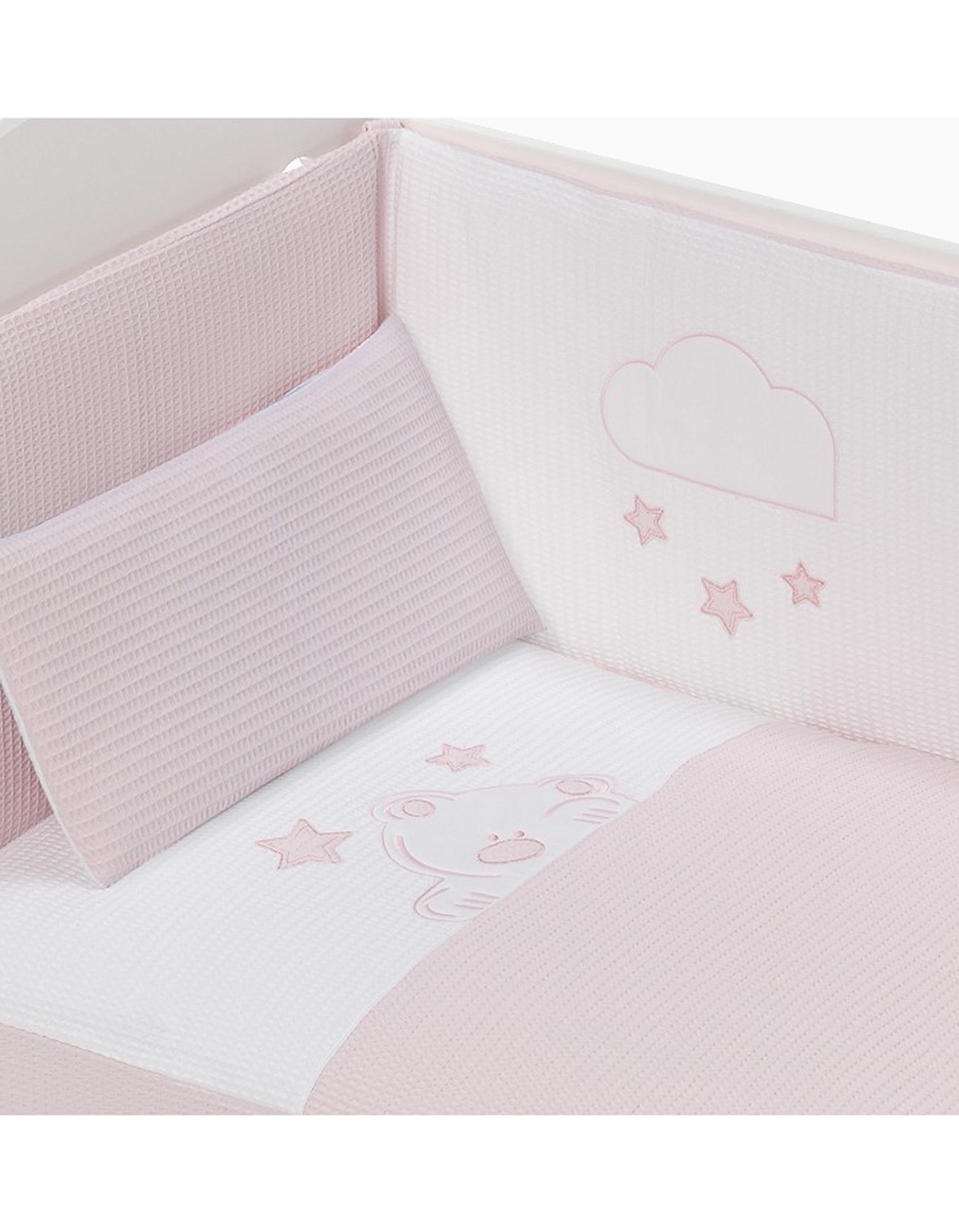 Duvet and Cot Bumper 120x60cm Viggo Don Algodon, Pink