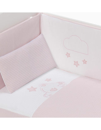 Duvet and Cot Bumper 120x60cm Viggo Don Algodon, Pink