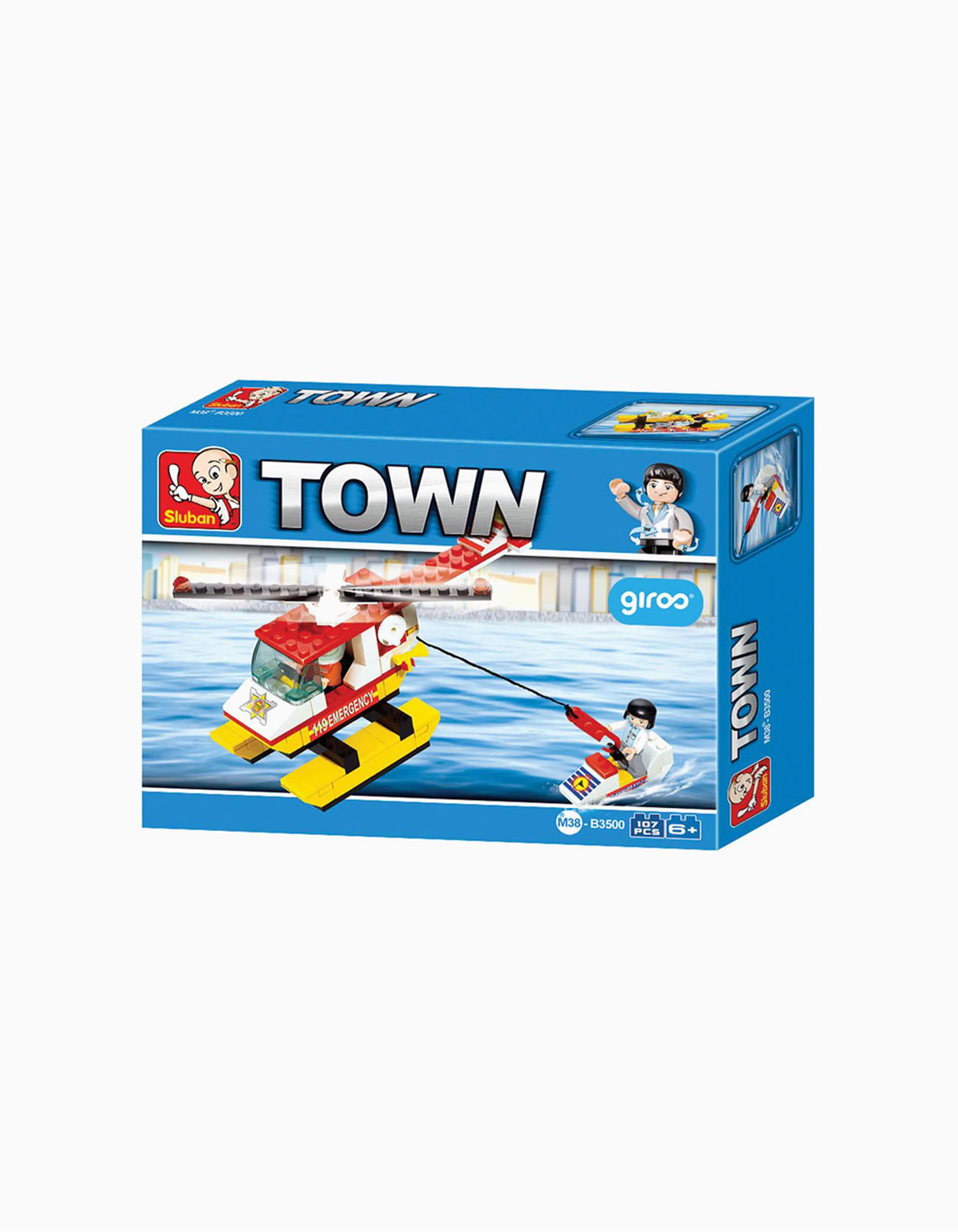 Hélicoptère des pompiers Sluban 107 pçs