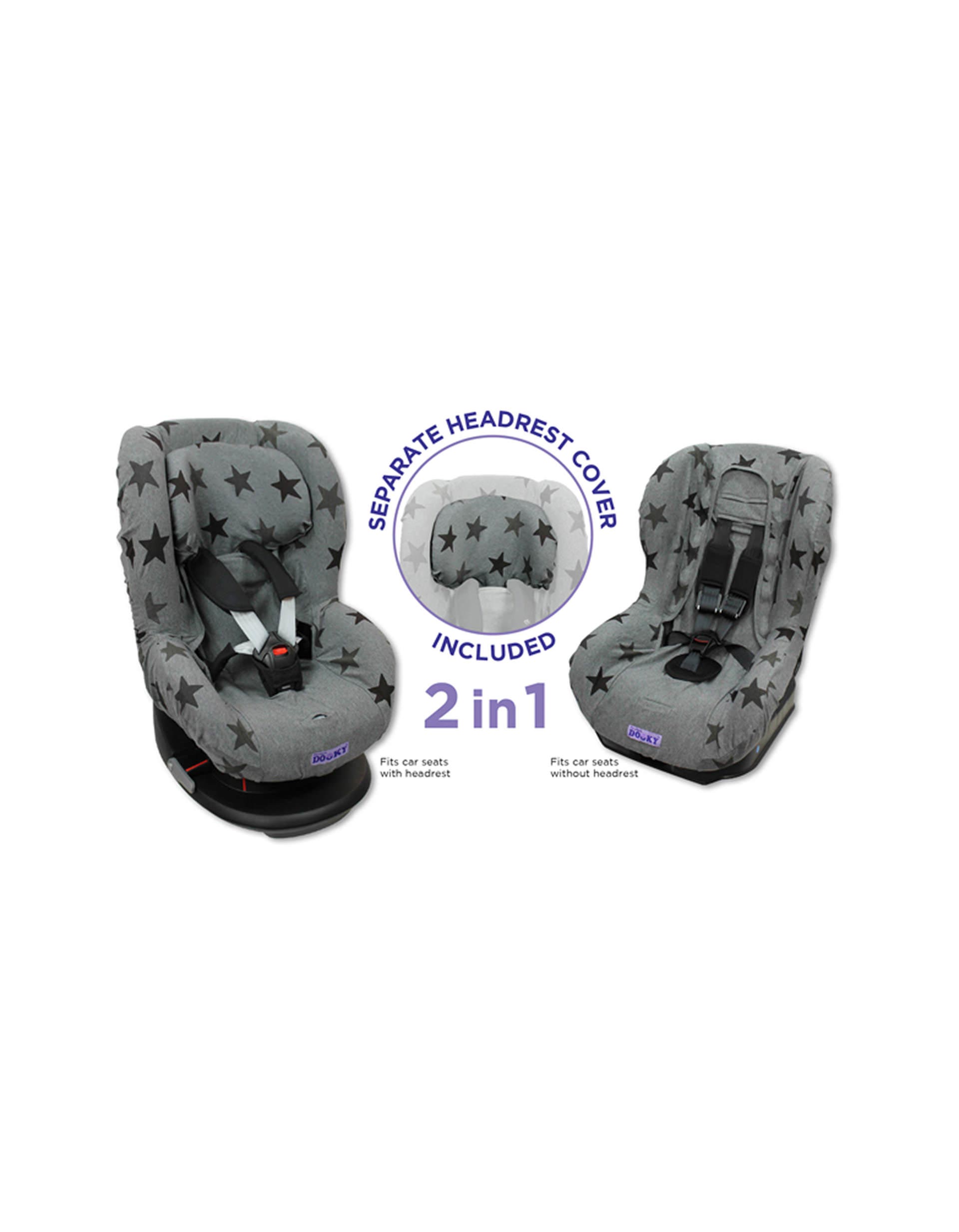 Car Seat Liner Gr 1 by Dooky, Grey Stars