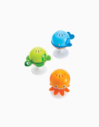 Conjunto De Chocalhos De Madeira Animais Marinhos 3Pcs 0M+
