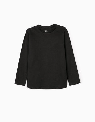 2 T-shirts Manga Comprida para Menina, Preto/Cinza
