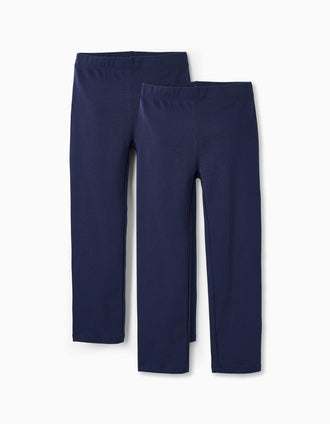 Pack 2 Pares de Leggings para Niña, Azul Oscuro
