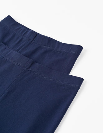 Pack 2 Pares de Leggings para Niña, Azul Oscuro