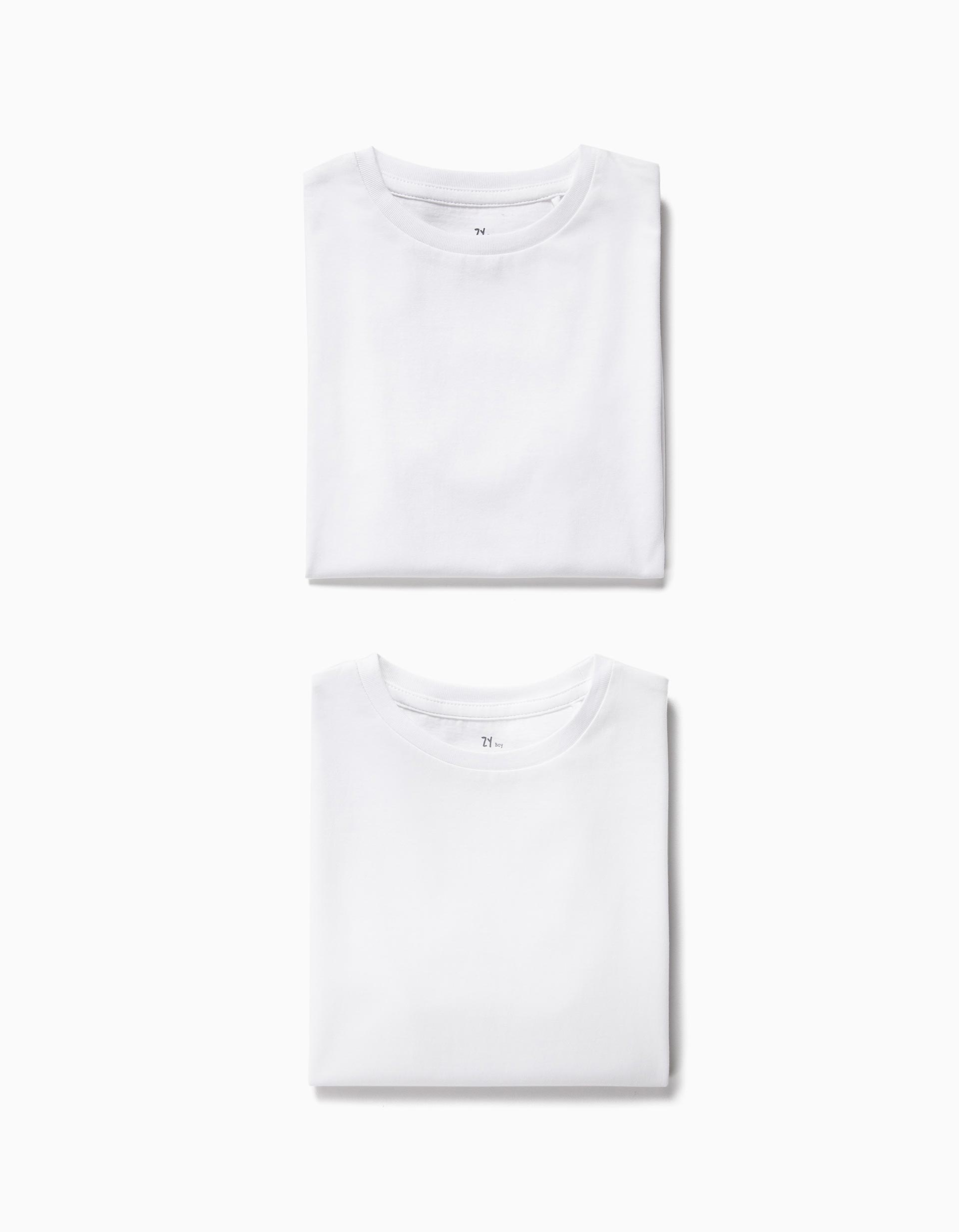 2 Plain T-Shirts for Boys, White