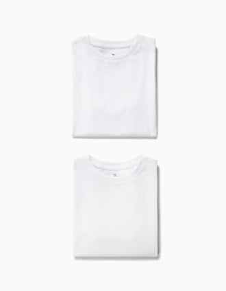 2 T-Shirts Unis Garçon, Blanc