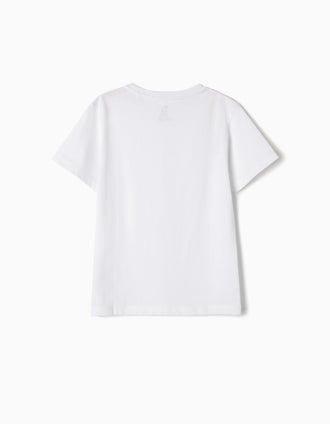2 T-Shirts Unis Garçon, Blanc