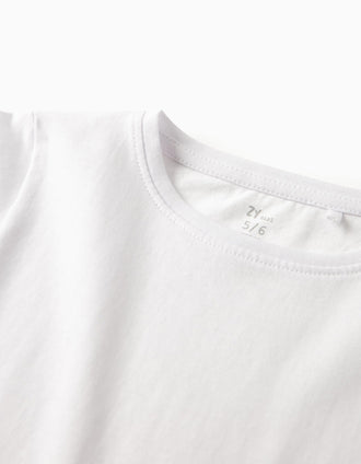2 Camisetas Lisas para Niña, Blancas