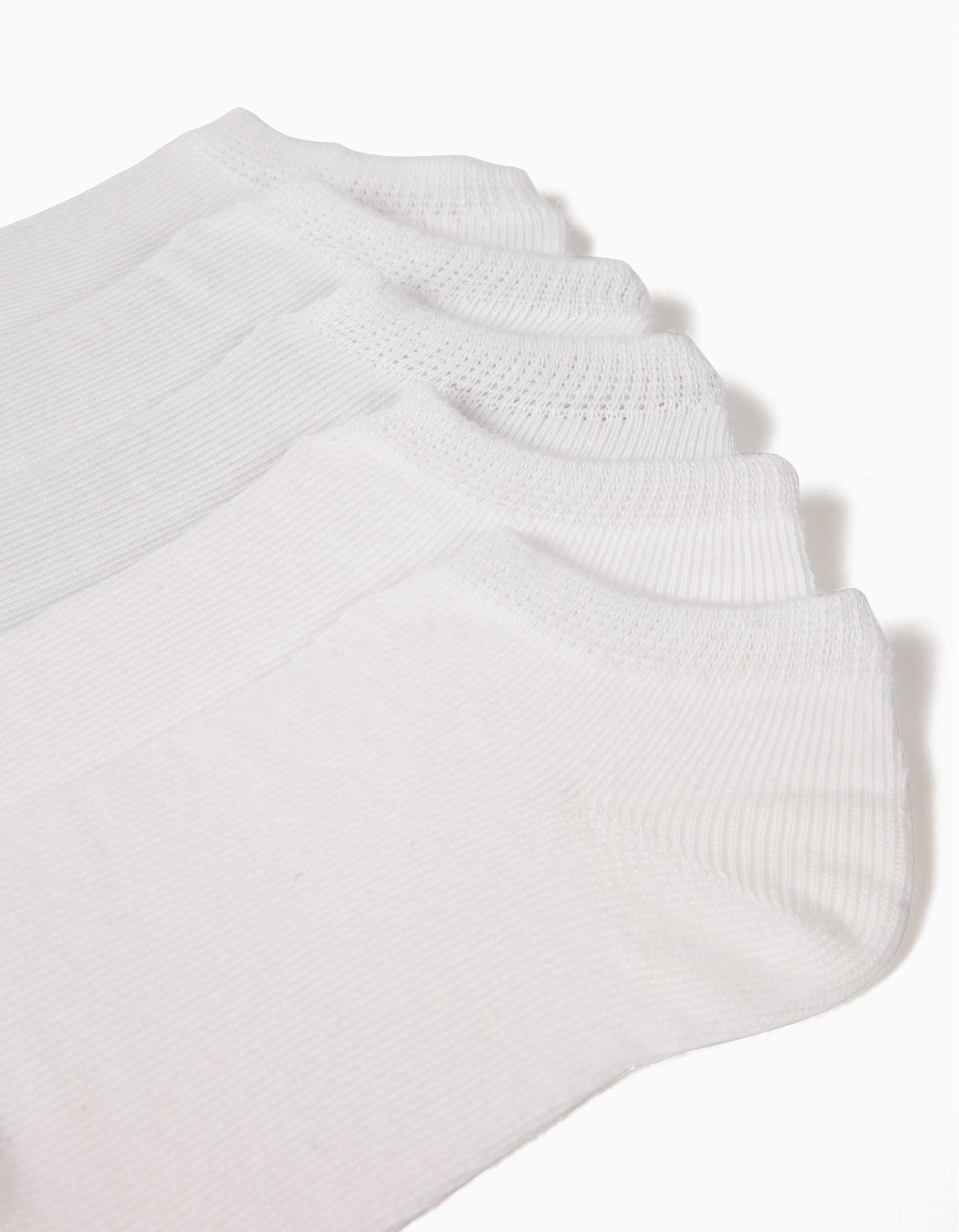 5-Pack Pairs of Ankle Socks for Boys, White