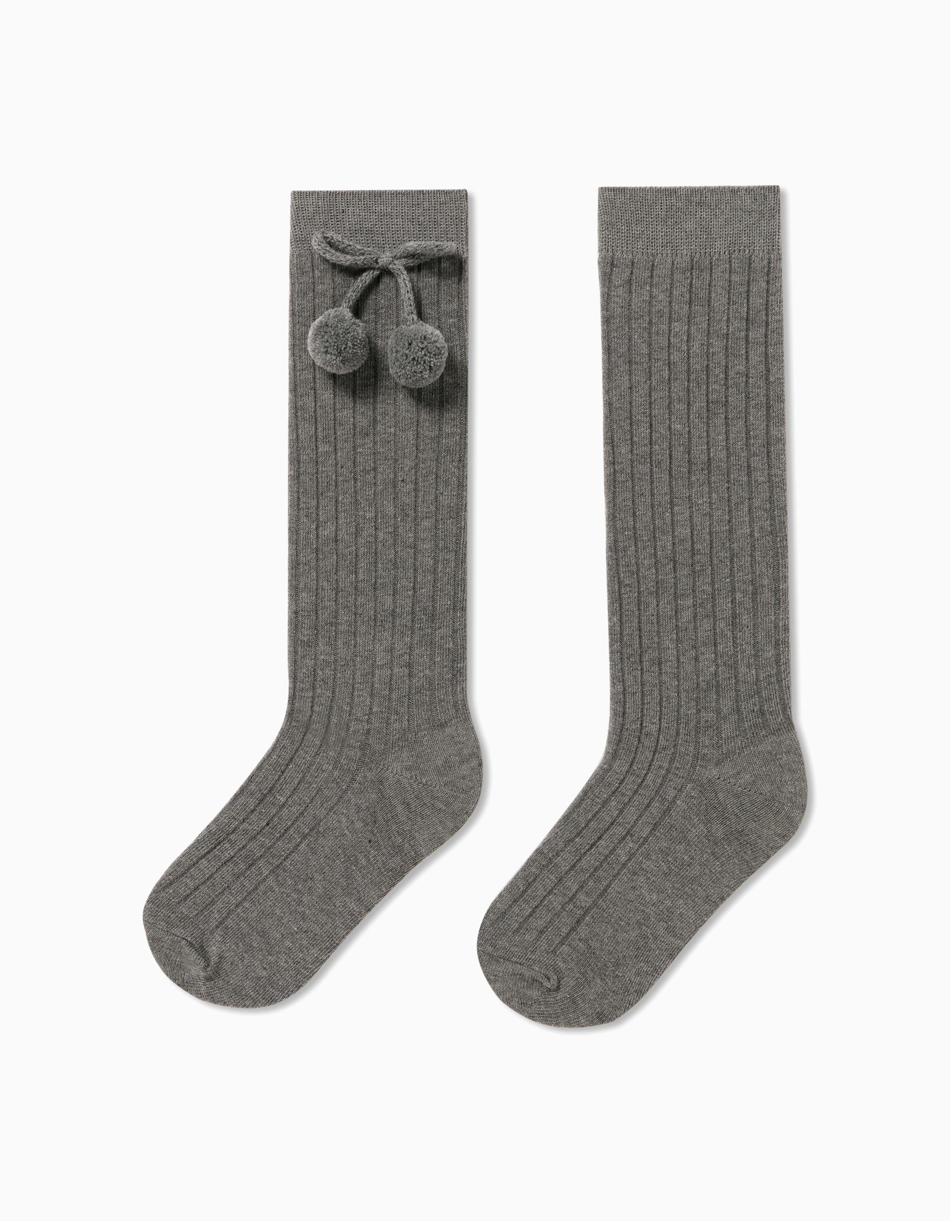 Chaussettes Hautes Nœud et Pompon