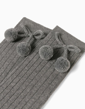 Chaussettes Hautes Nœud et Pompon