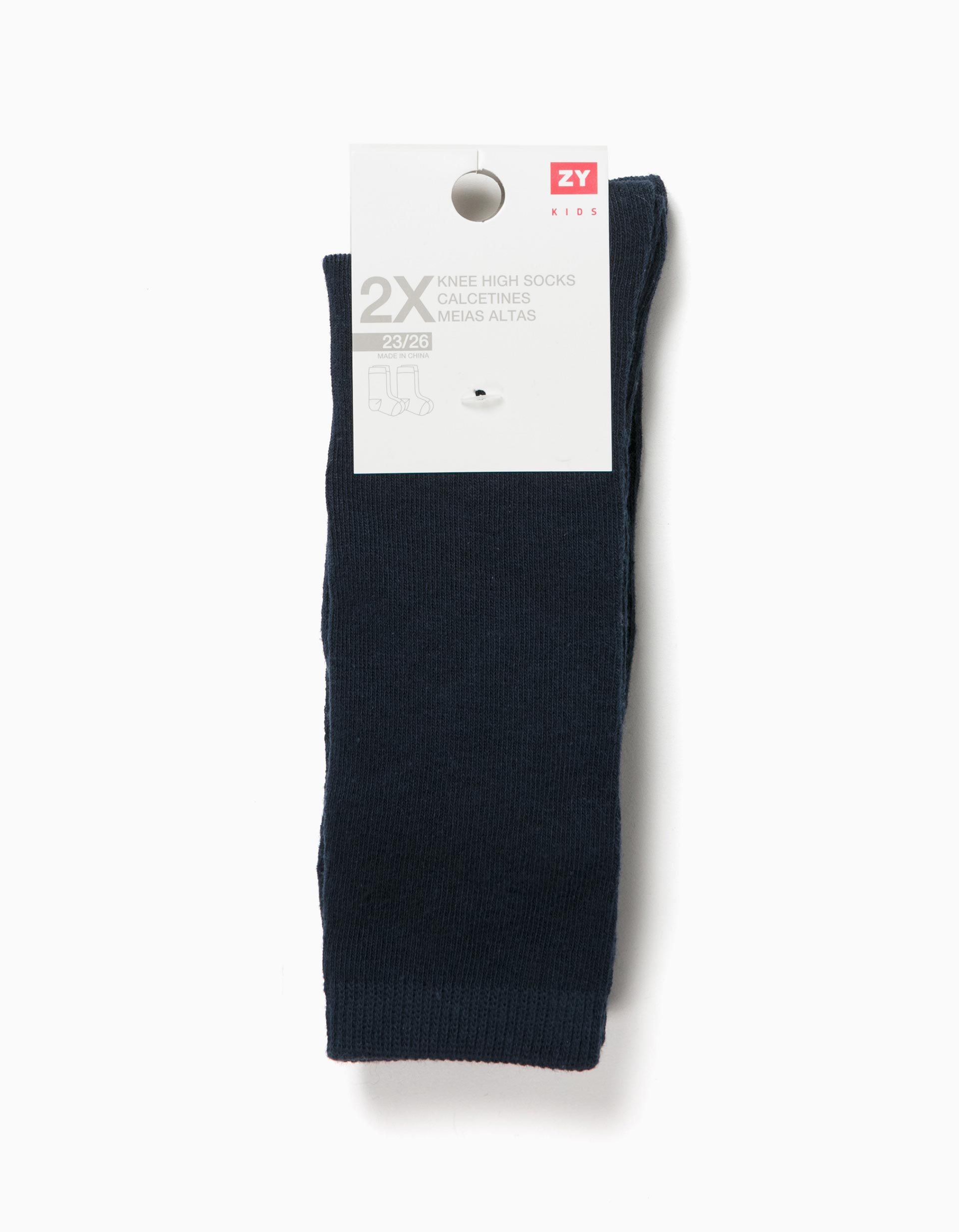 2 Knee-High Socks for Children, Dark Blue