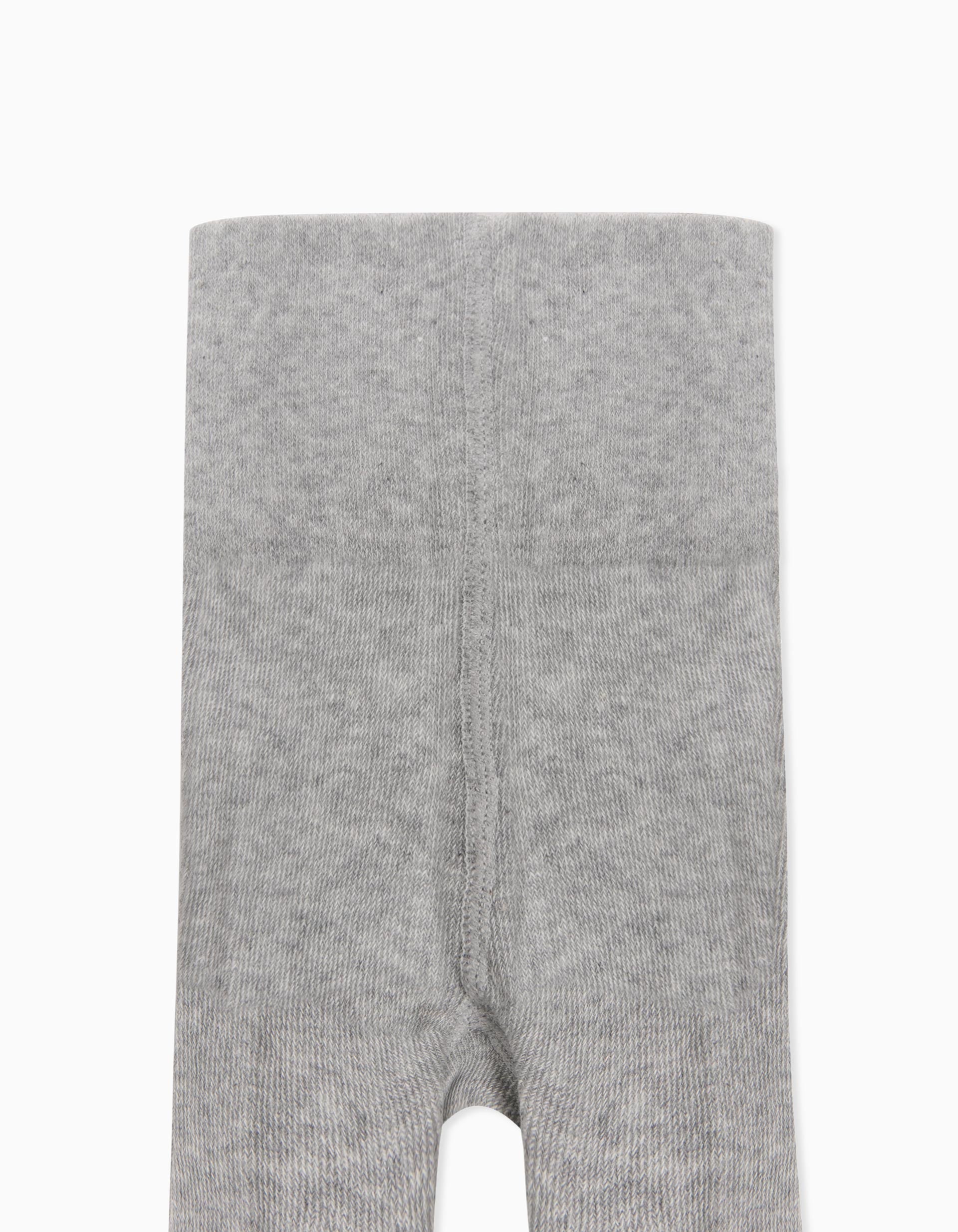High-Waist Knit Tights for Newborn, Grey