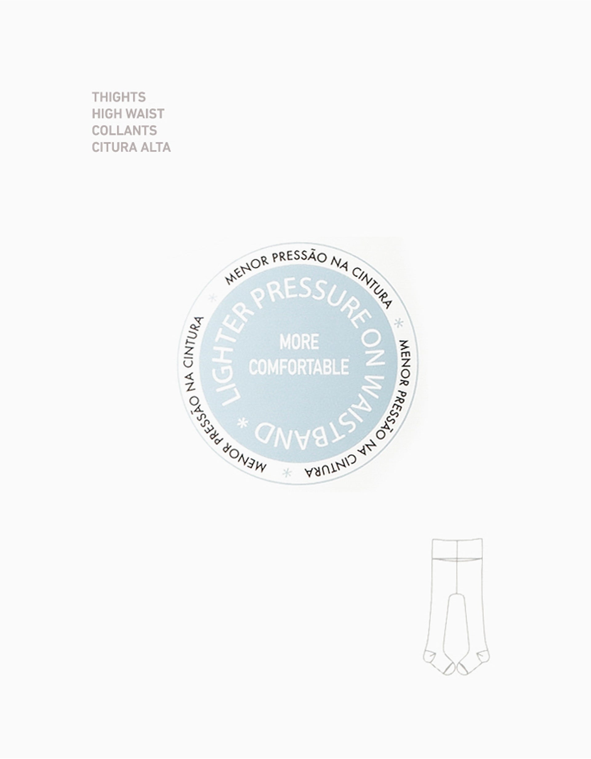 High-Waist Knit Tights for Newborn, Grey