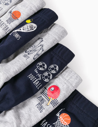 7 Calzoncillos para Niño 'Sports', Gris/Azul Oscuro
