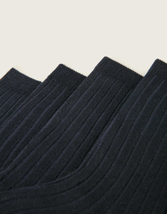 Pack 2 Meias Caneladas para Bebé, Azul Escuro