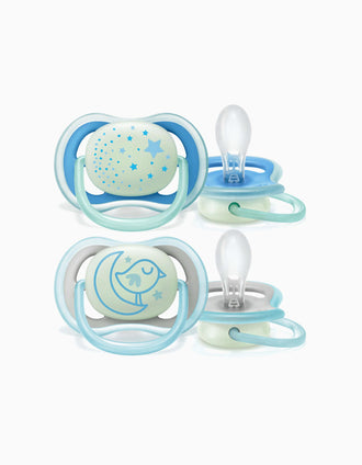 2 Chupetas Brilha No Escuro Ultra Air Blue Philips/Avent 6-18M