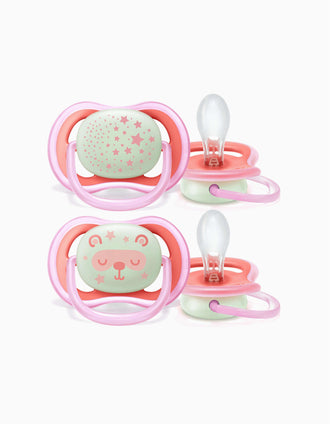 2 Chupetas Brilha No Escuro Ultra Air Pink Philips/Avent 6-18M