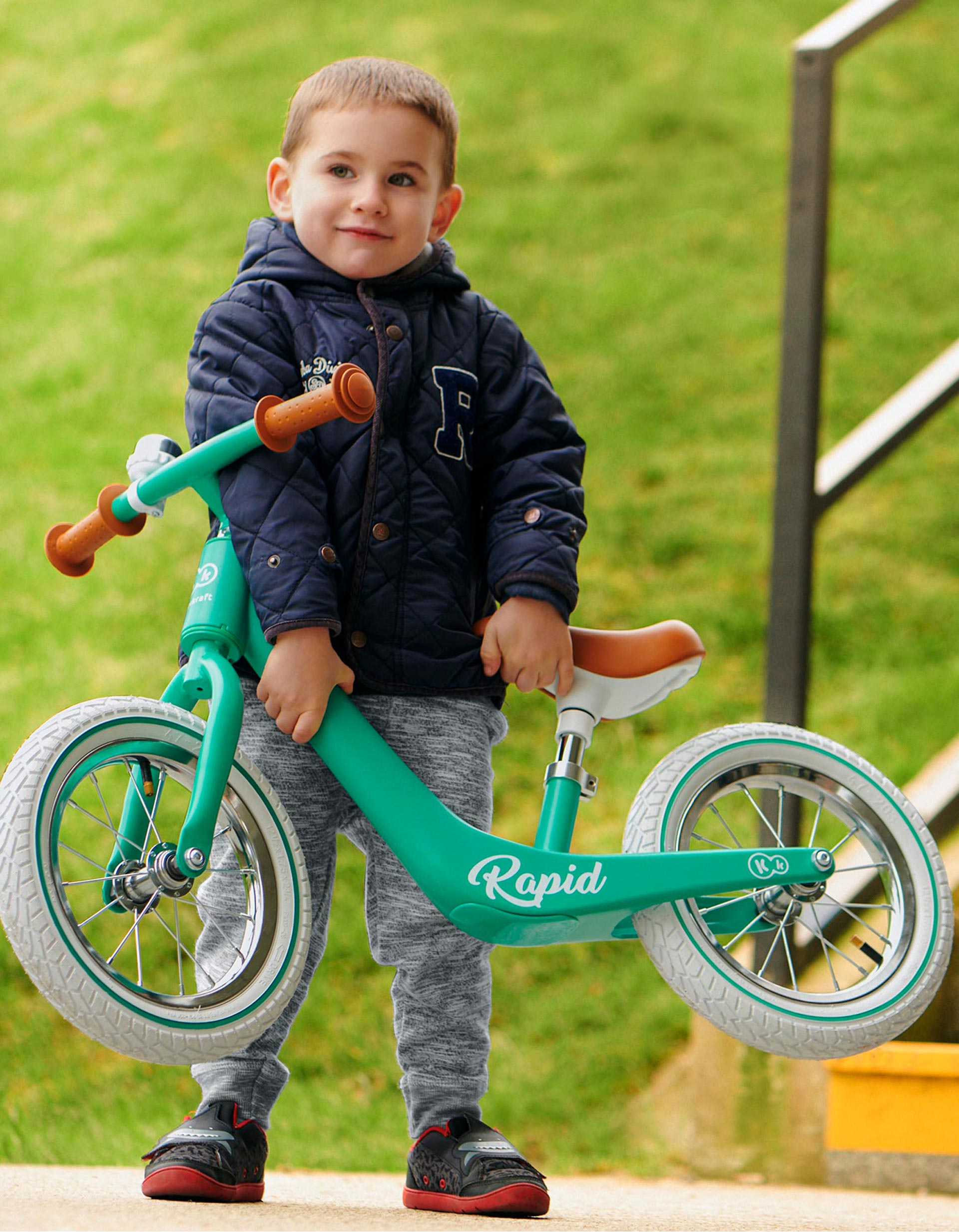 Balance Bike, Rapid by Kinderkraft, Midnight Green