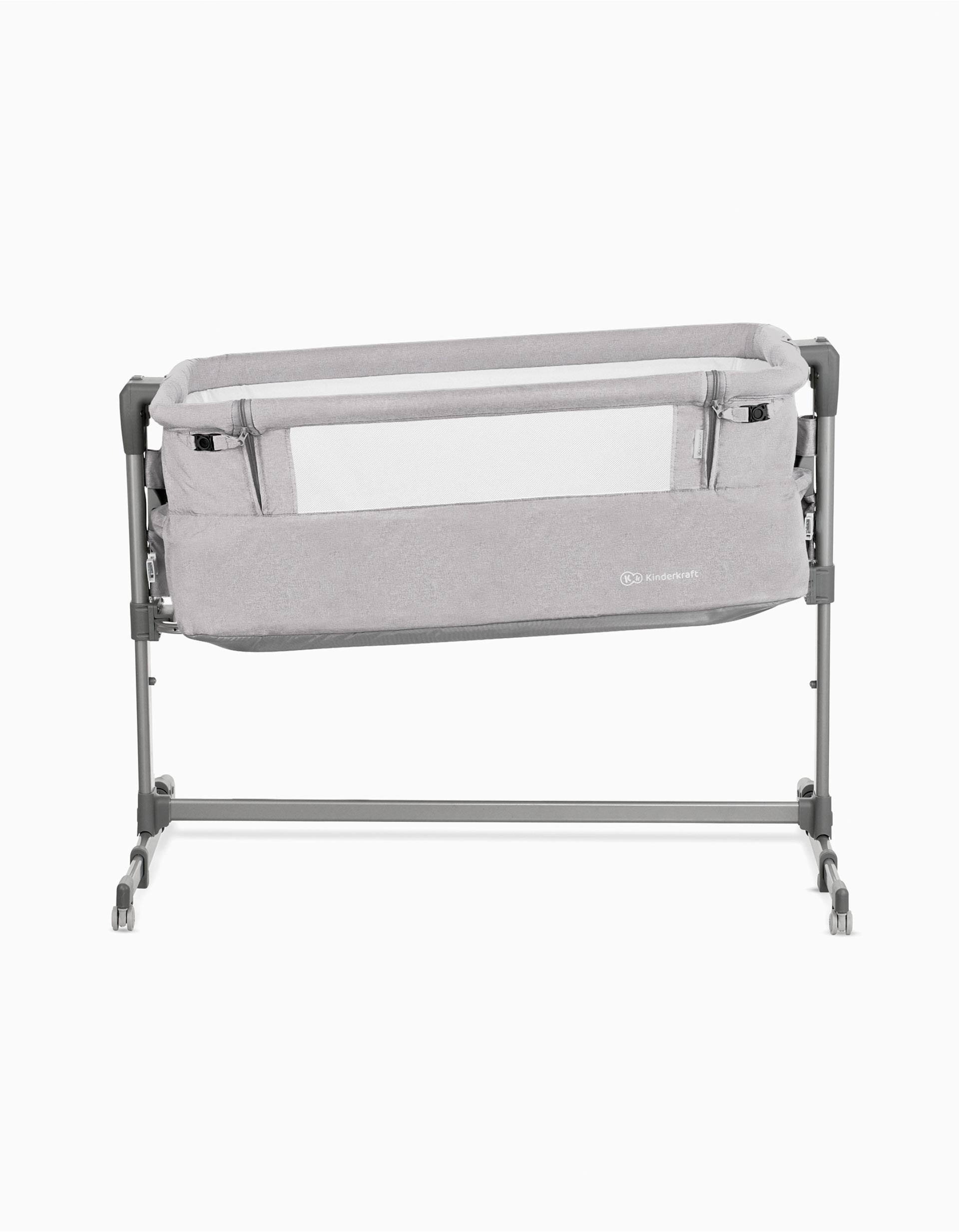 Bedside Crib, Neste Up by Kinderkraft, Light Grey Melange