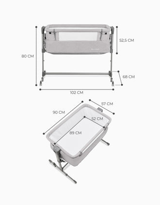 Berço Neste Up Grey Light Melange Kinderkraft