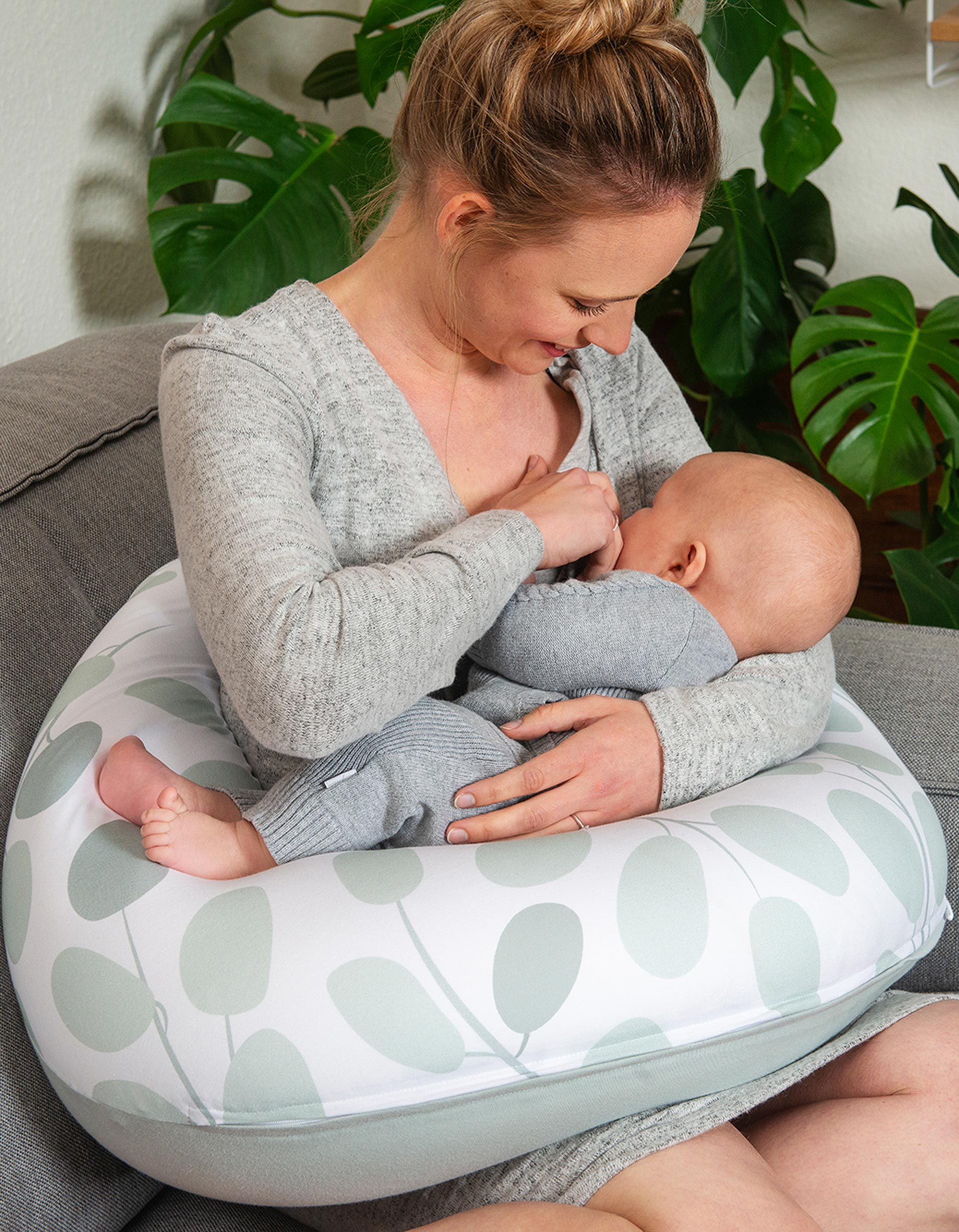 Breastfeeding Pillow Budy Leaves Doomoo Mint