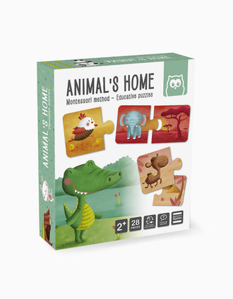 Puzzle Hábitat de los Animales Montessori Eurekakids