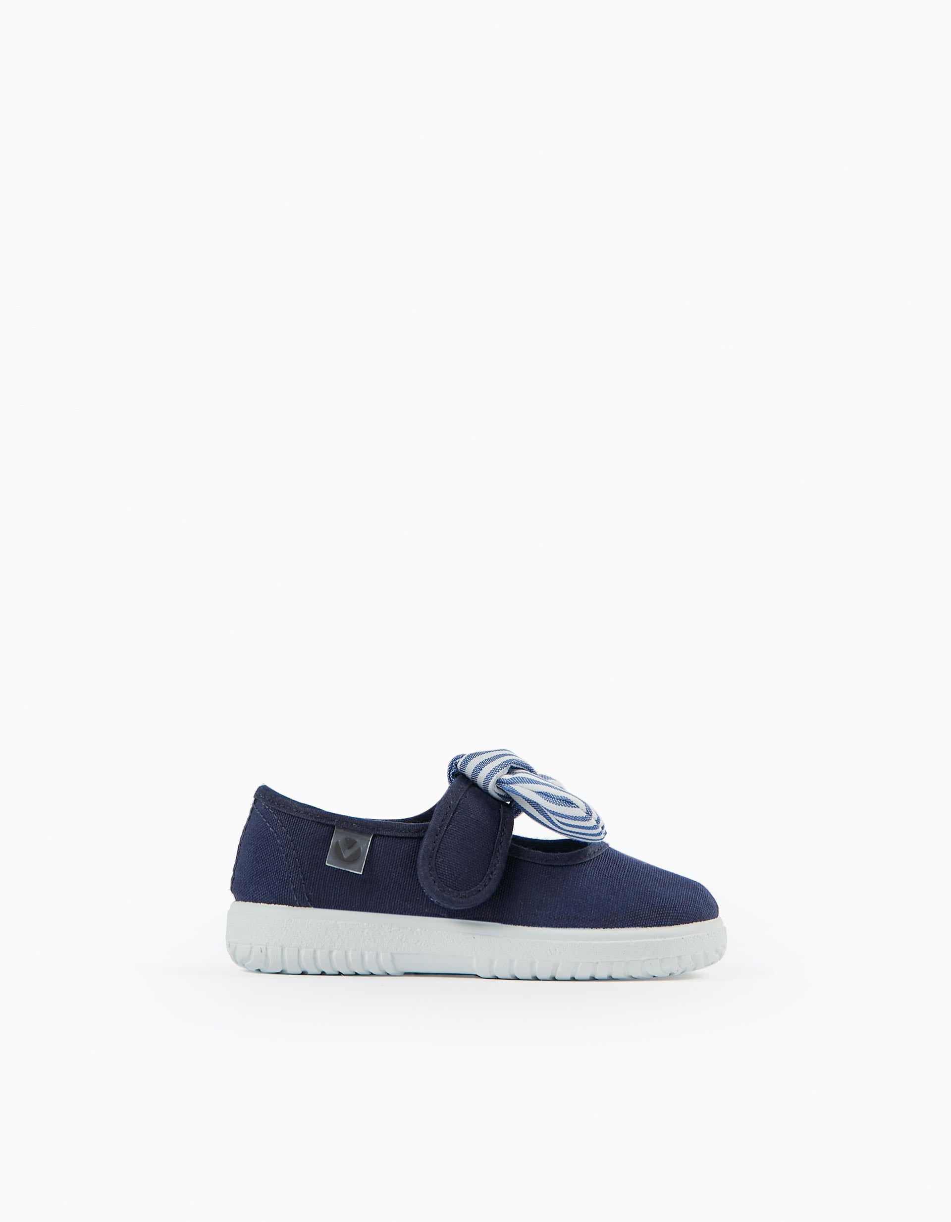 Victoria Ballet Pumps for Babies and Girls, Dark Blue