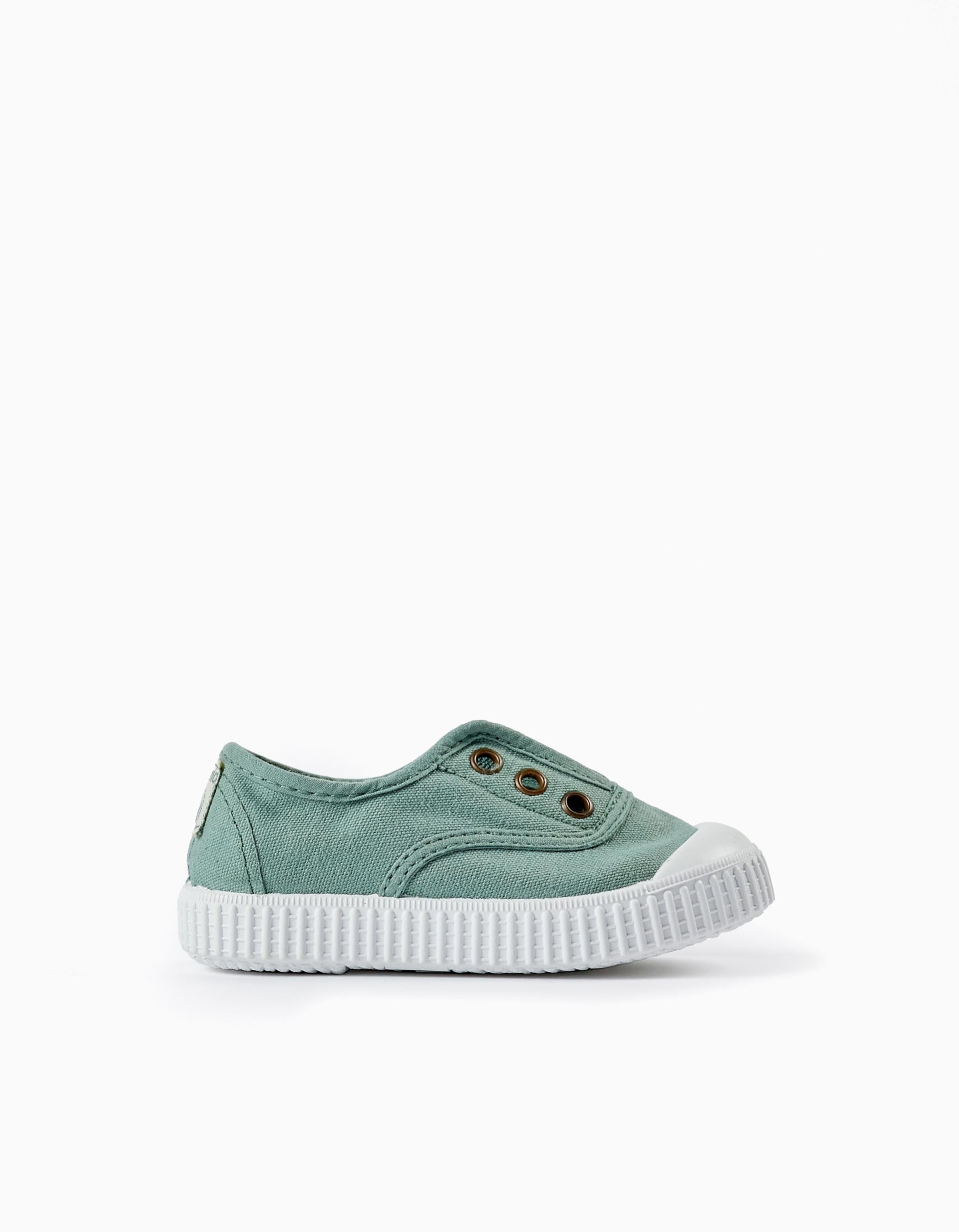 Canvas English Trainers for Babies 'Victoria', Aqua Green