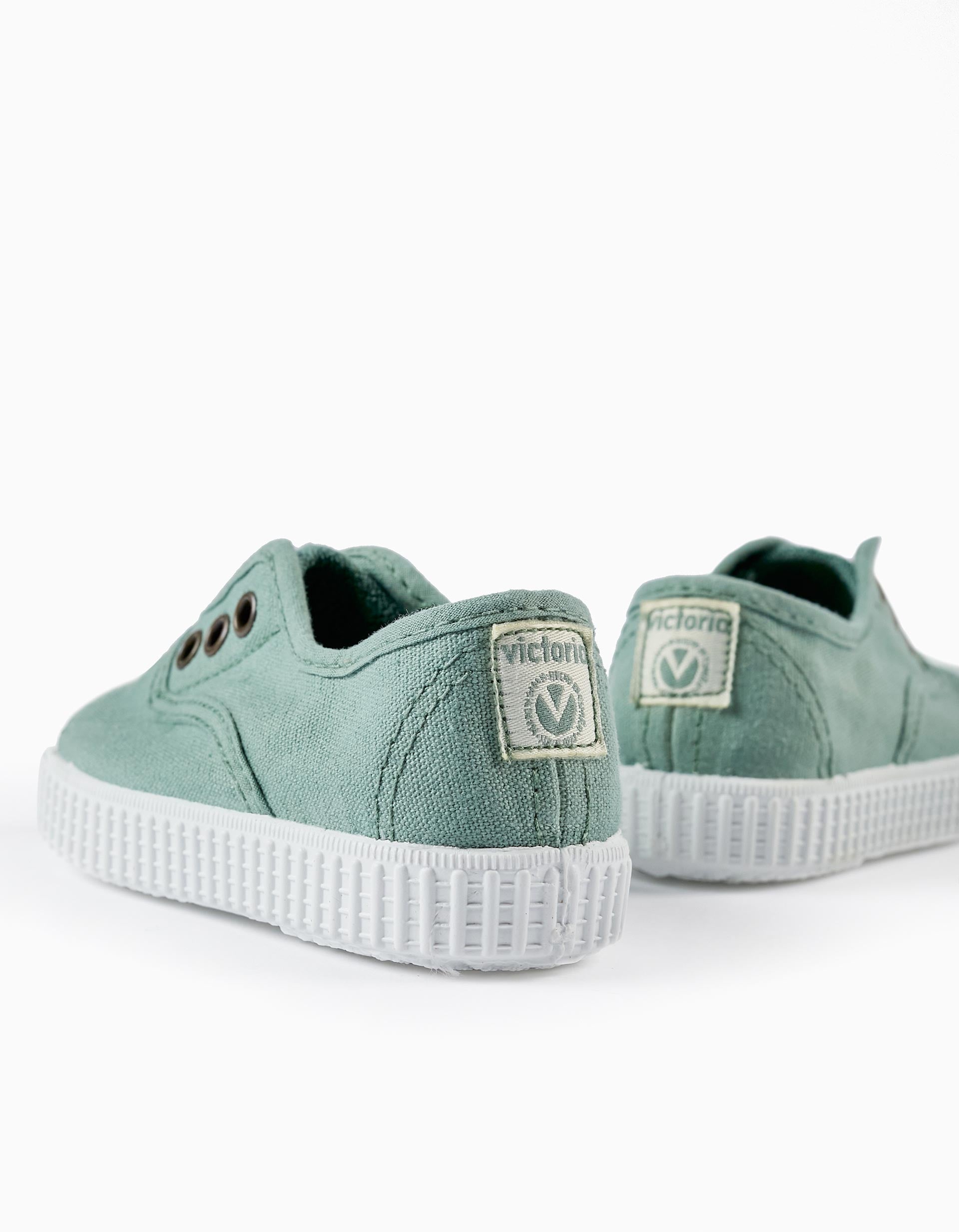 Canvas English Trainers for Babies 'Victoria', Aqua Green