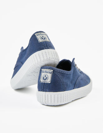 Baskets Anglaises En Toile Pour Bébé 'Victoria', Bleu Foncé