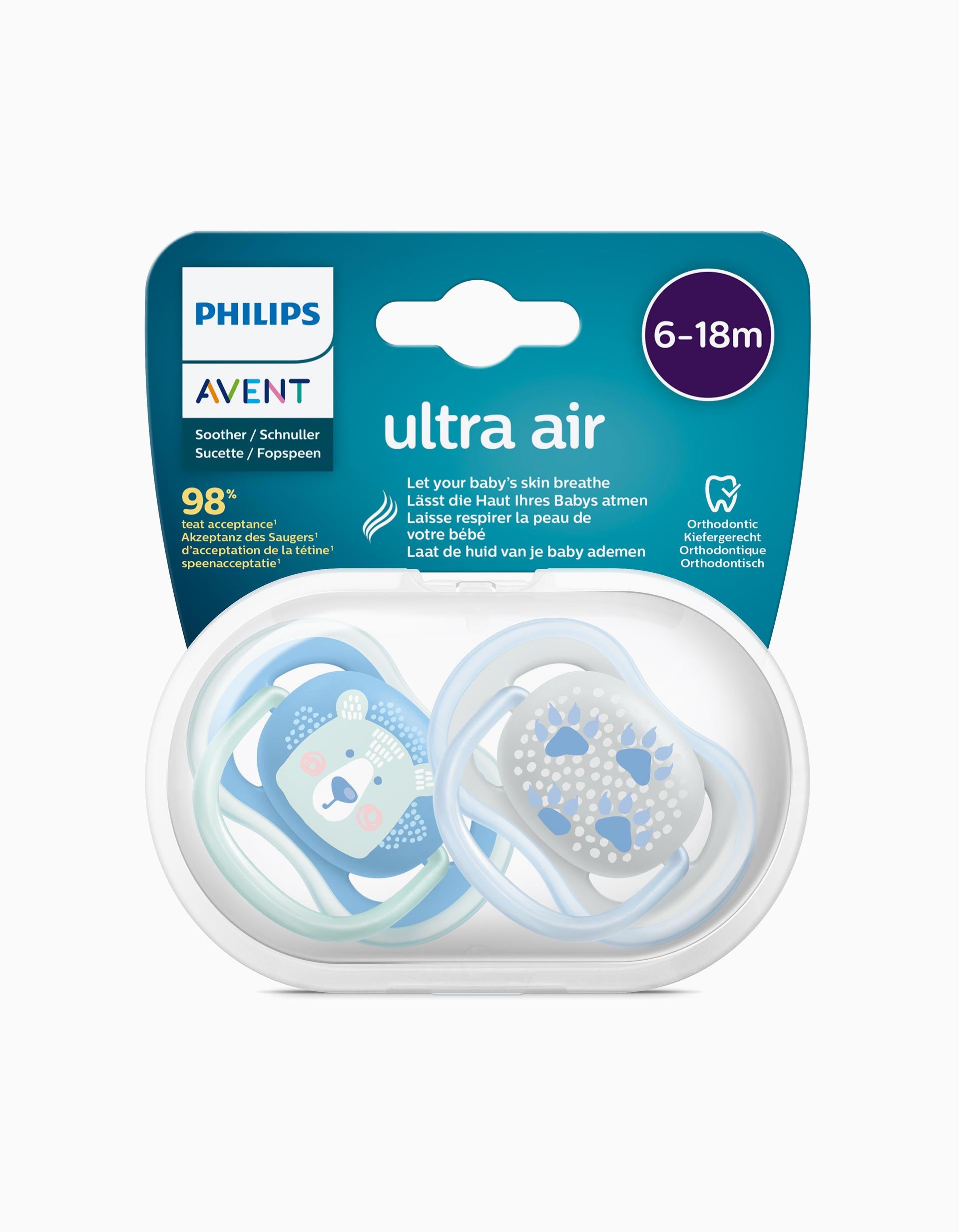 Pacifier Ultra Air Silicone Deco 6-18M Philips/Avent 2Un.