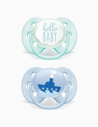 Chupete Ultra Soft Silicona Deco 0-6M Philips/Avent 2 un.