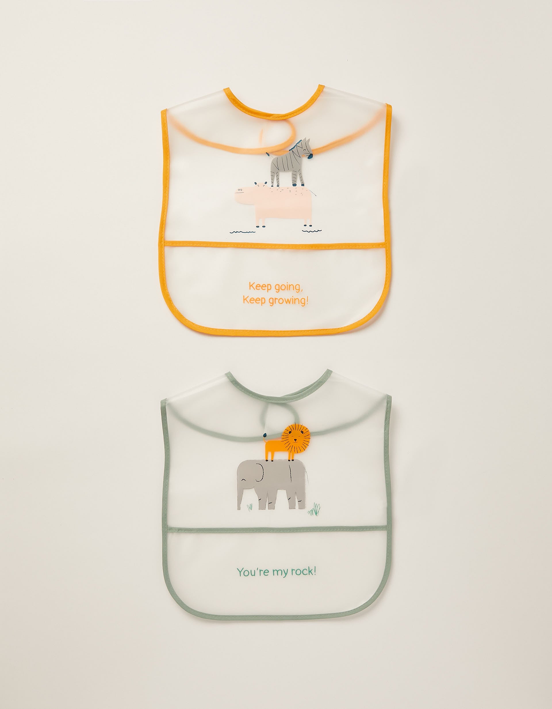 Waterproof Bibs with Pocket  Zy Baby Animals 2Un.