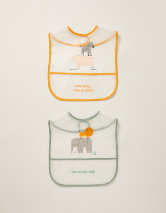 Babero Impermeable con Bolsillo Zy Baby Animales 2 un.