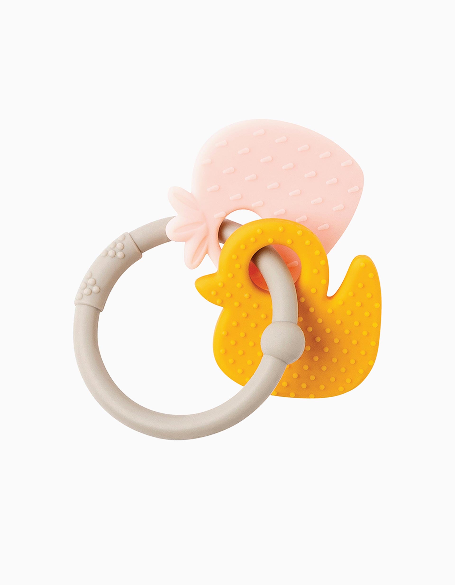 Silicone Teether Strawberry/Duck Nattou