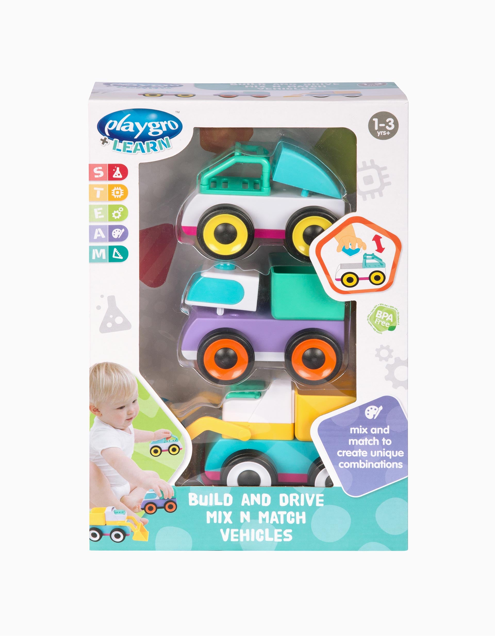 3 Vehicles Mix and Match Playgro
