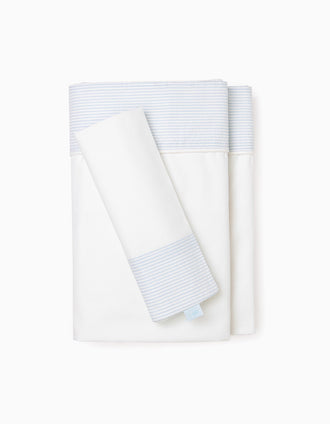 Sábana y Funda de Almohada de Cama 120 x 60 cm Essential Blue Zy Baby