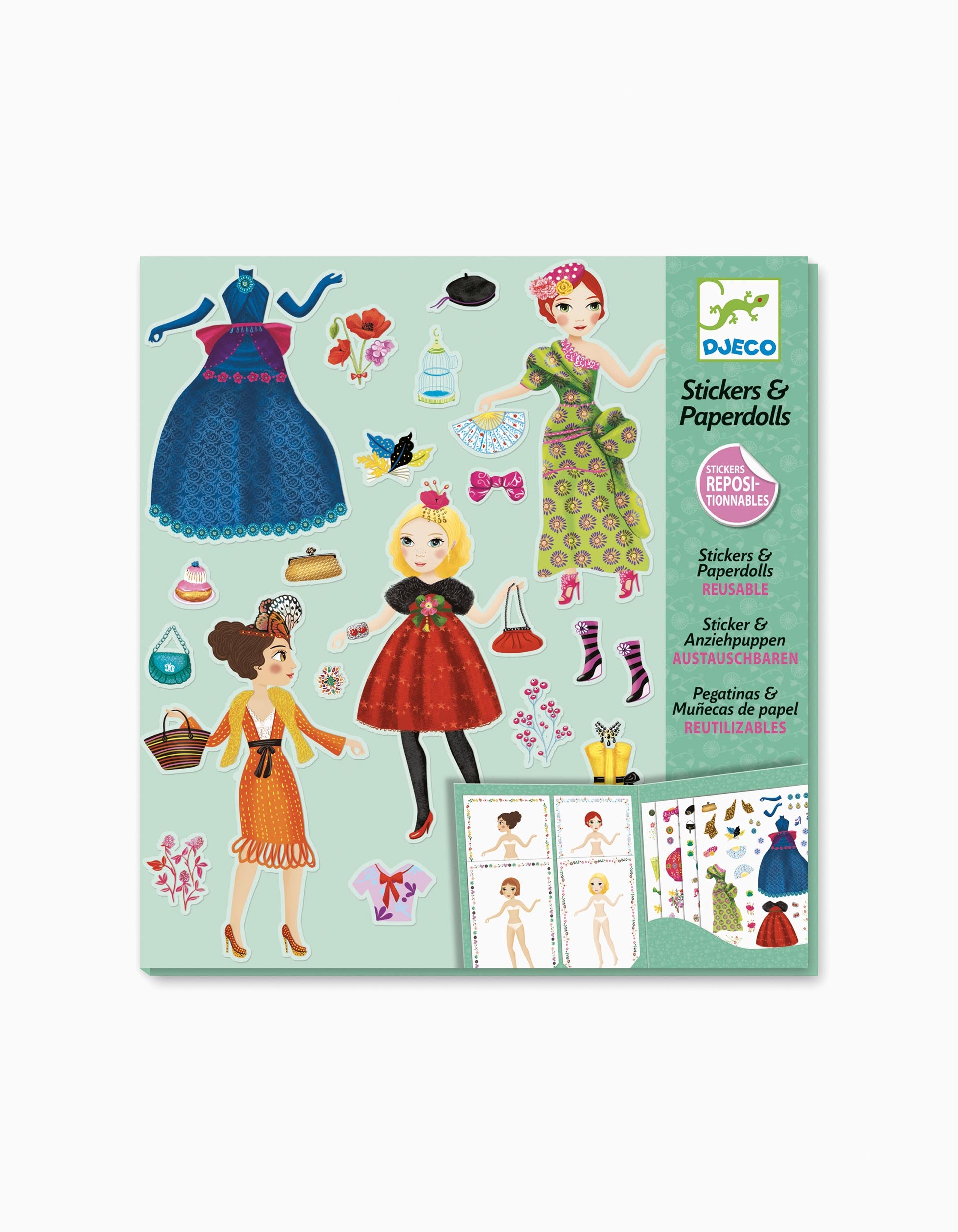 Reusable Stickers Dresses Season Djeco 5Y+