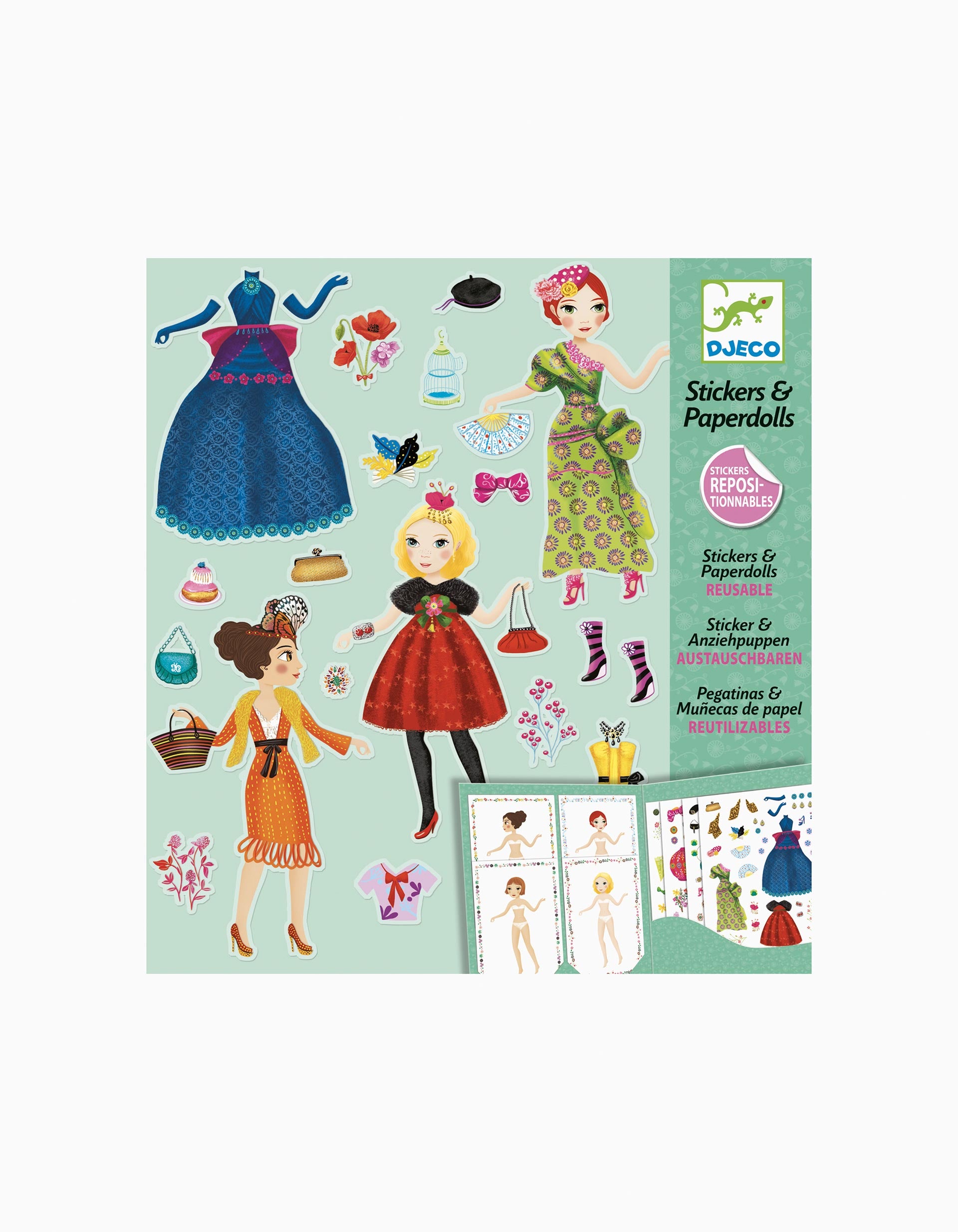 Reusable Stickers Dresses Season Djeco 5Y+