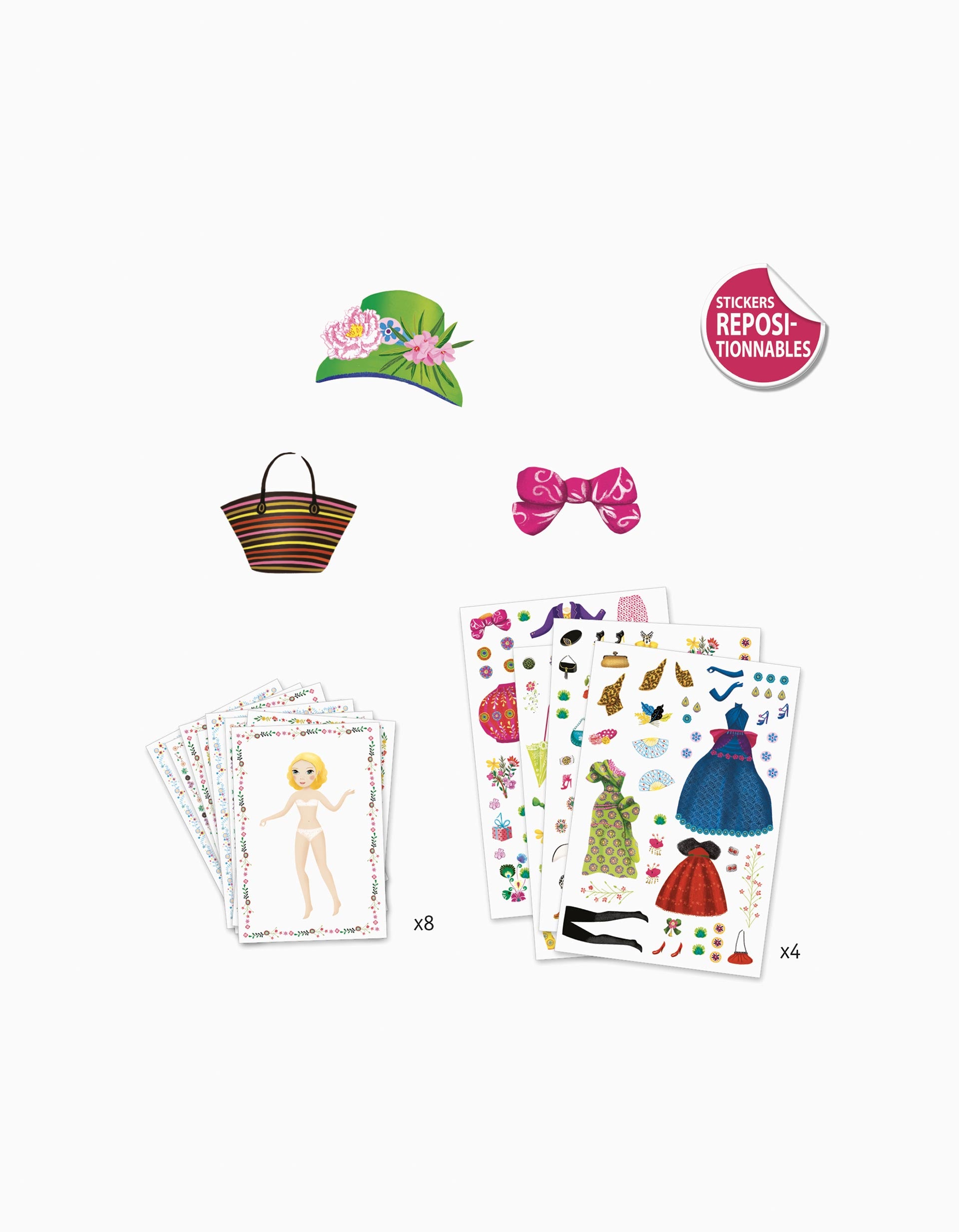 Reusable Stickers Dresses Season Djeco 5Y+