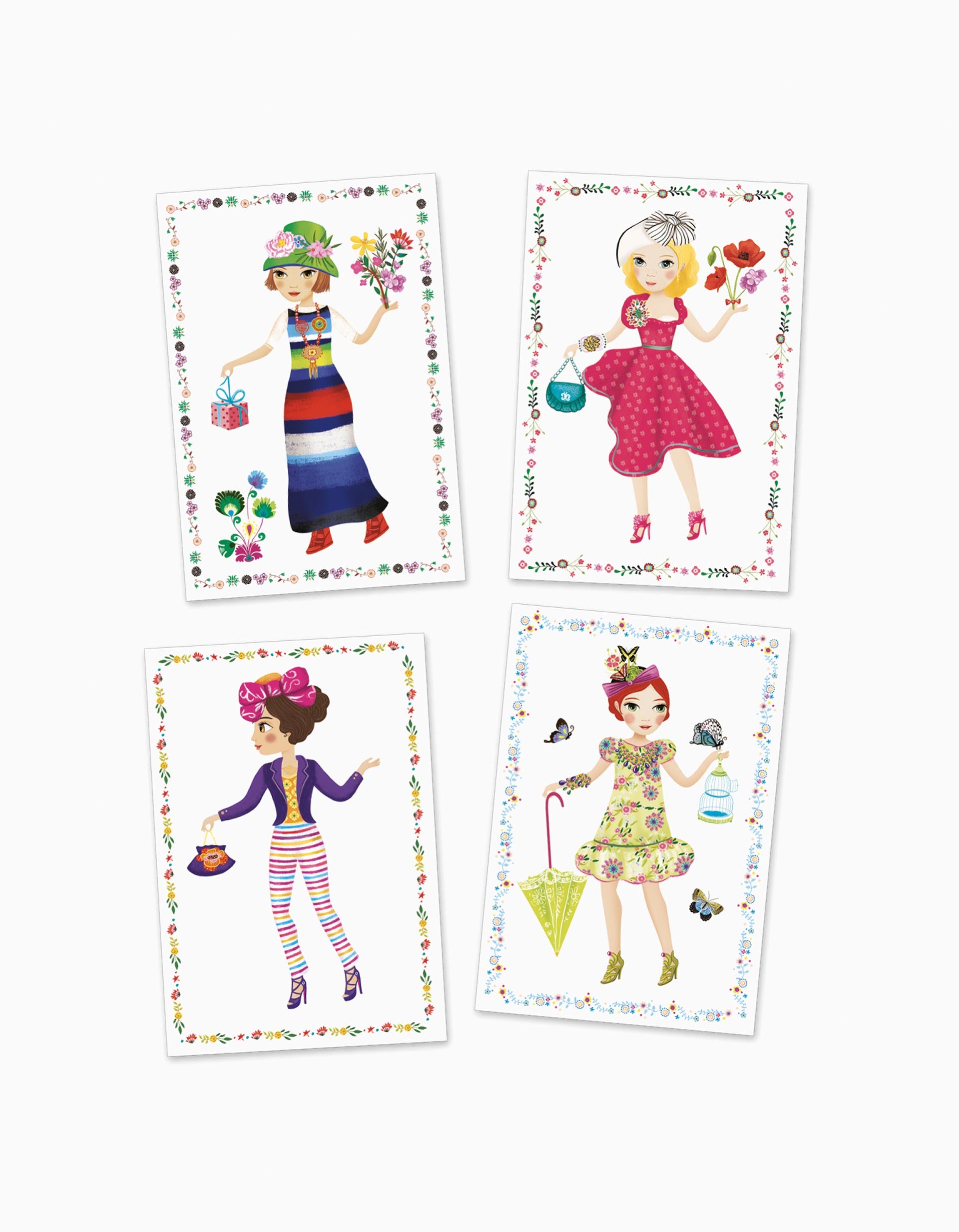 Reusable Stickers Dresses Season Djeco 5Y+
